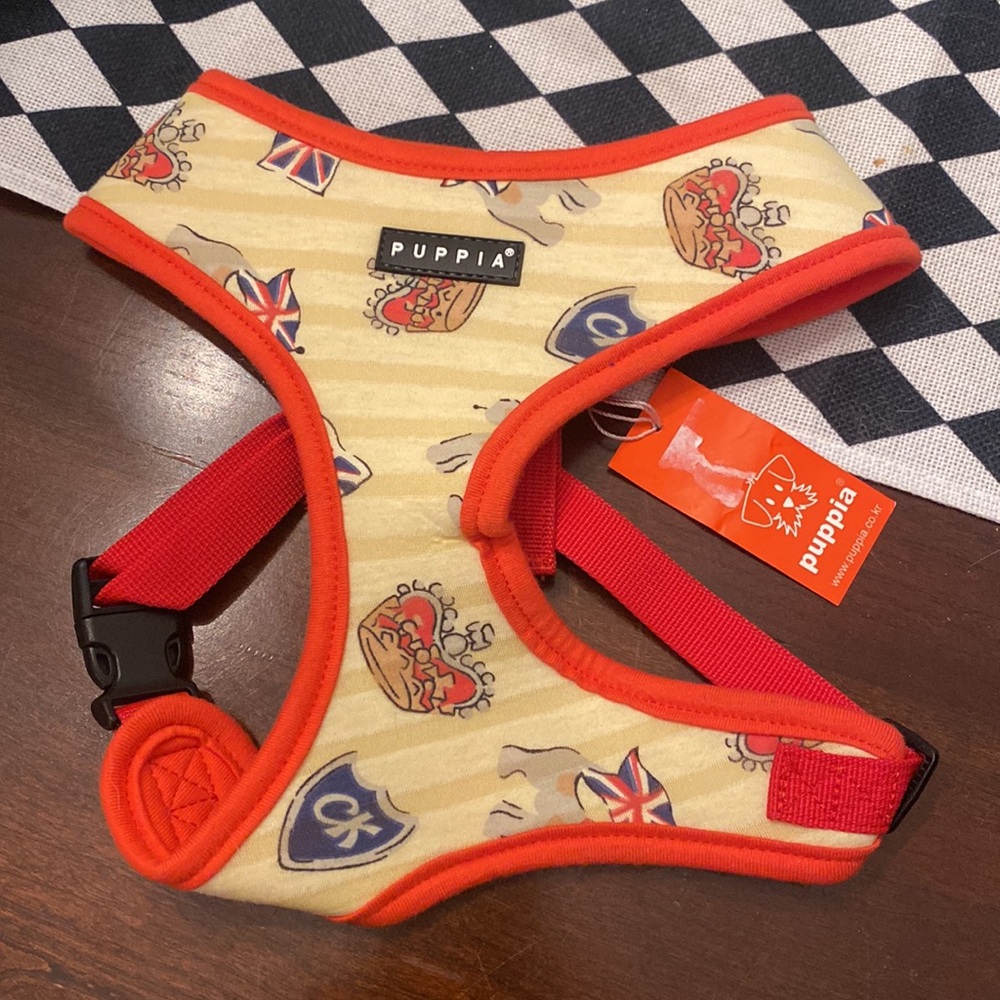 Puppia Rare Authentic Britannia Large Red Dog Harness